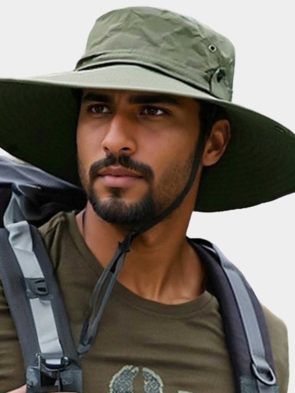 Green Wide Brim Sun Hat